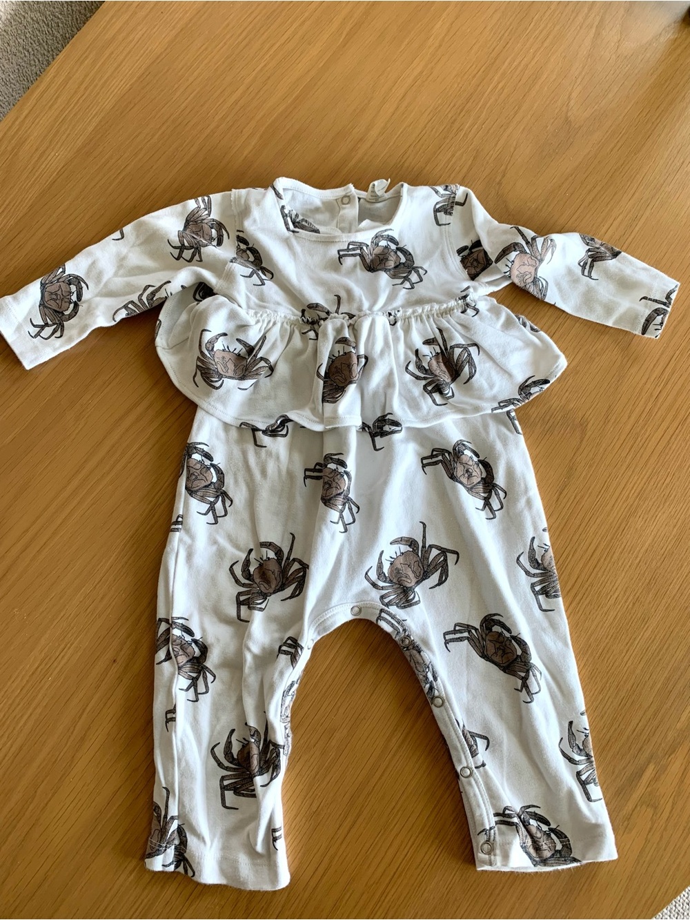 Kate Quinn Organic Crab-Print One-Piece Romper